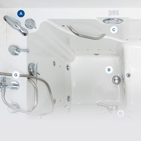 Convience Features Safe Step Hybrid™ Tub
