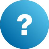blue icon with a question mark