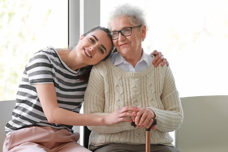 woman hugging her grandmother