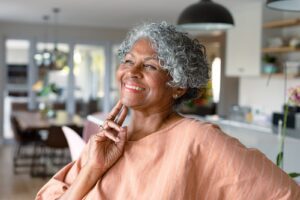 elderly woman smiling