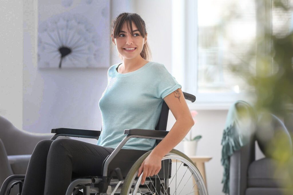 woman in a wheelchair