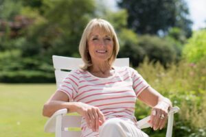 Woman sitting outside