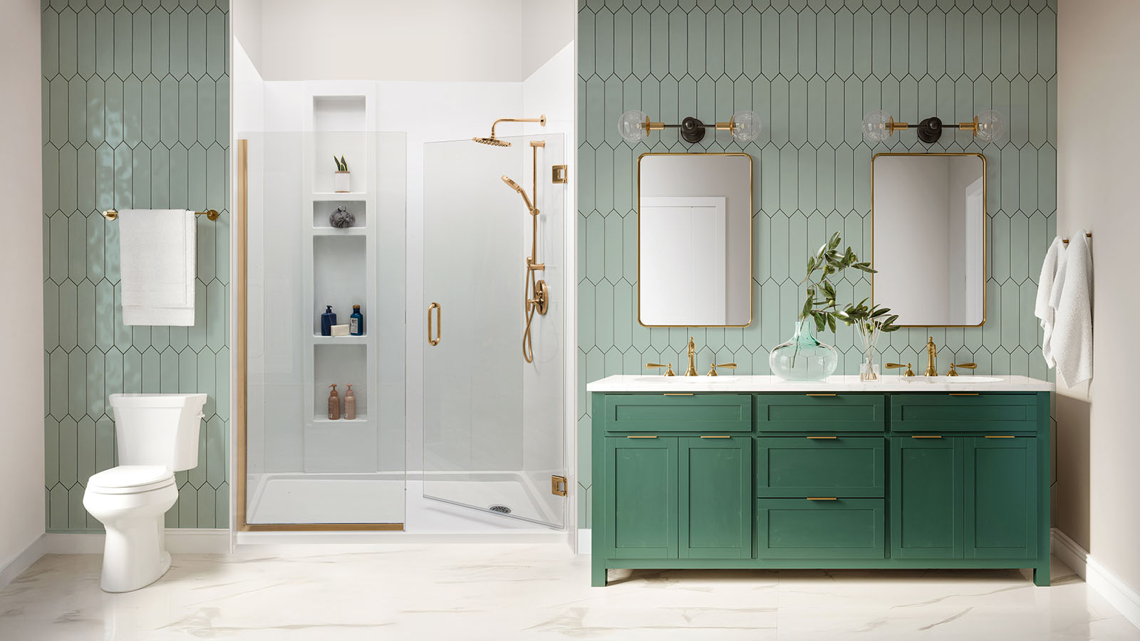 Stylish Bathroom with Safe Step Walk-In Shower