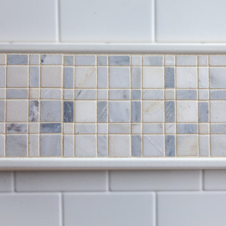 accent tiles carrara plaid