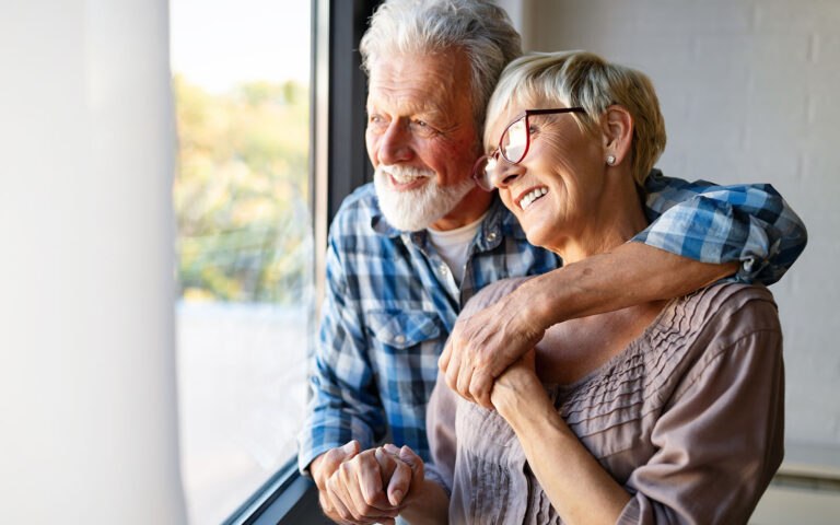 Smiling senior couple