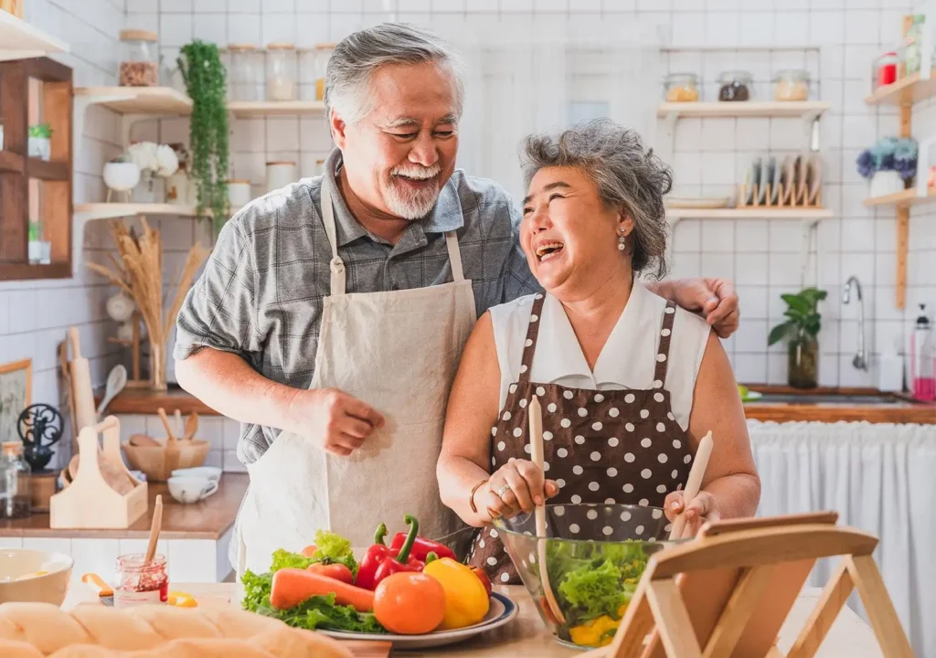 Couple laughing together