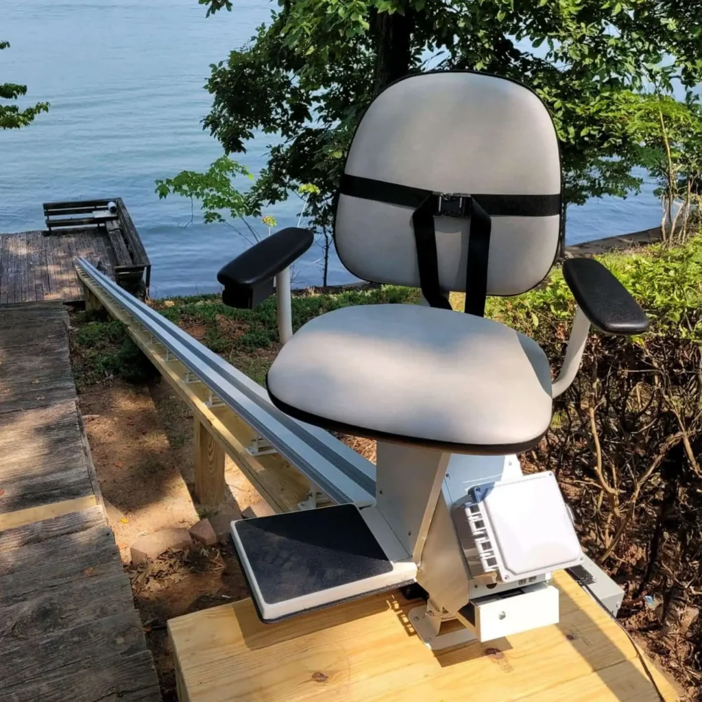 stairlift leading to lakeside dock