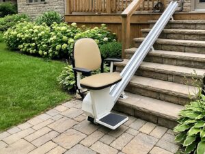 outdoor stairlift leading to back porch