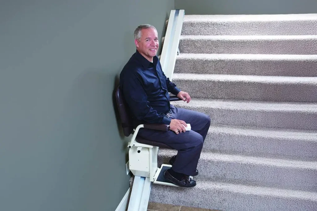 Man on a stairlift