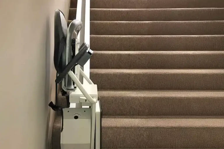 frontal view of straight indoor stairlift