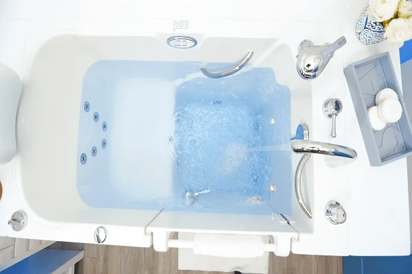 Aerial View of Safe Step Tub with Water